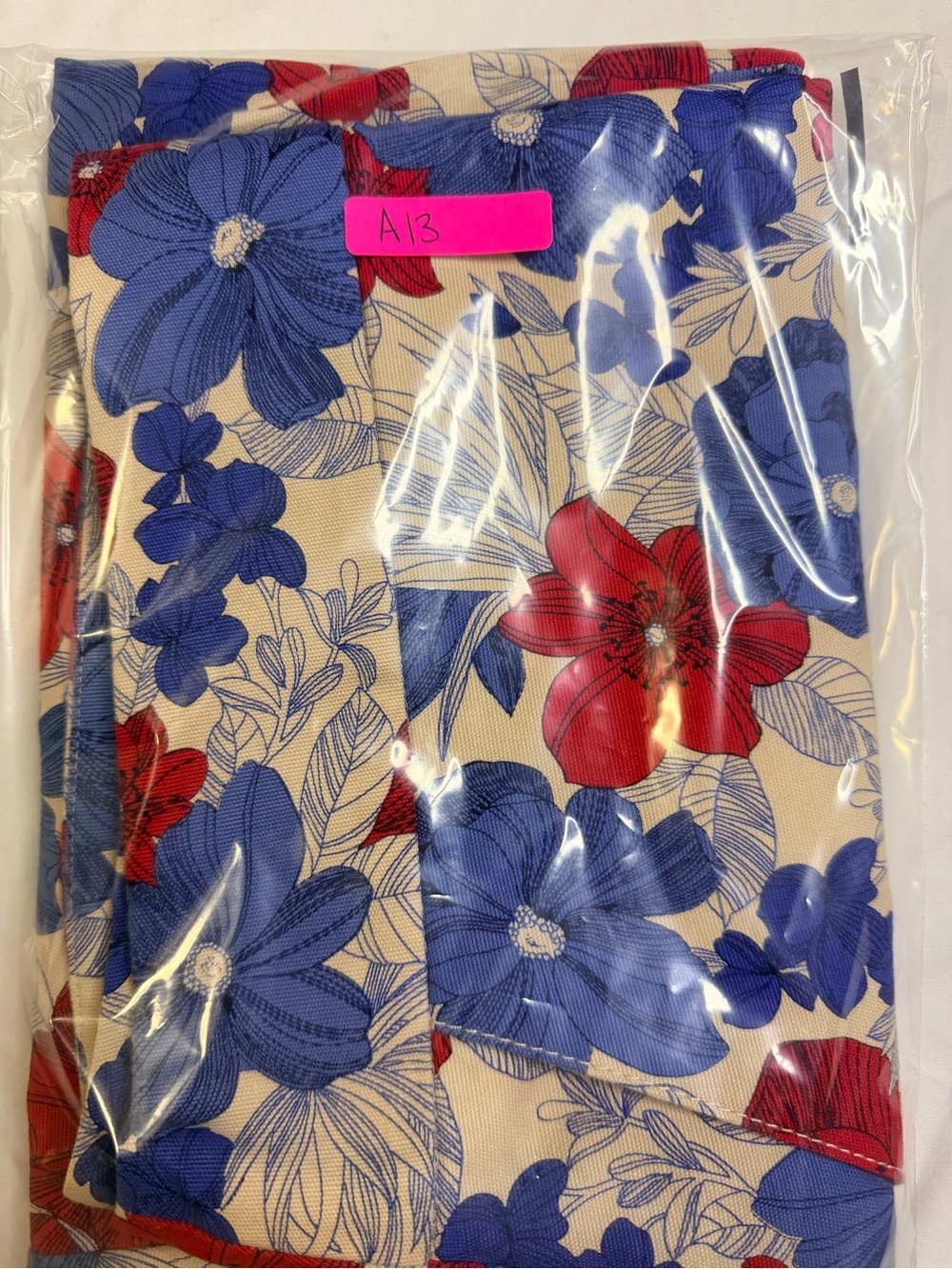 Talbots Red & Blue Floral Mini Skirt on Cream Back Zip Size 16 SKU A13 - Picture 7 of 7